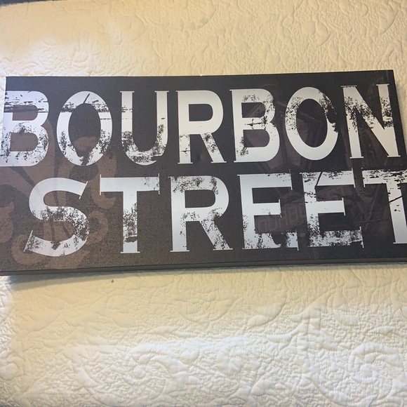 Other - Bourbon Street Wall Sign on Canvas with Wood Frame